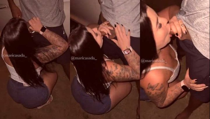 Esposa fogosa transando com dois machos desconhecidos no carro dogging