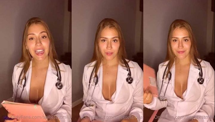 Gringa Sweets Mila fantasia de médica tarada ficou pelada