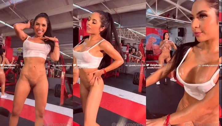 Saradas nuas na academia treinando sem roupa